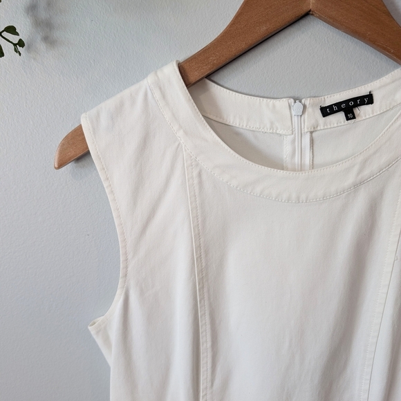 Theory White Sleeveless Sheath Midi Dress - Picture 3 of 10